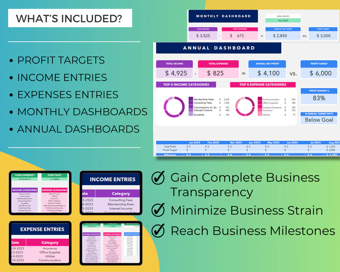 Small Business Bookkeeping Excel Planner-Effortless finance management