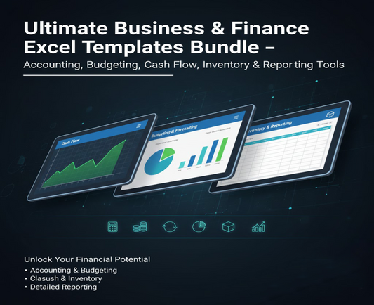 Ultimate Business & Finance Excel Templates Bundle:  Accounting, Budgeting, Cash Flow, Inventory & Reporting Tools